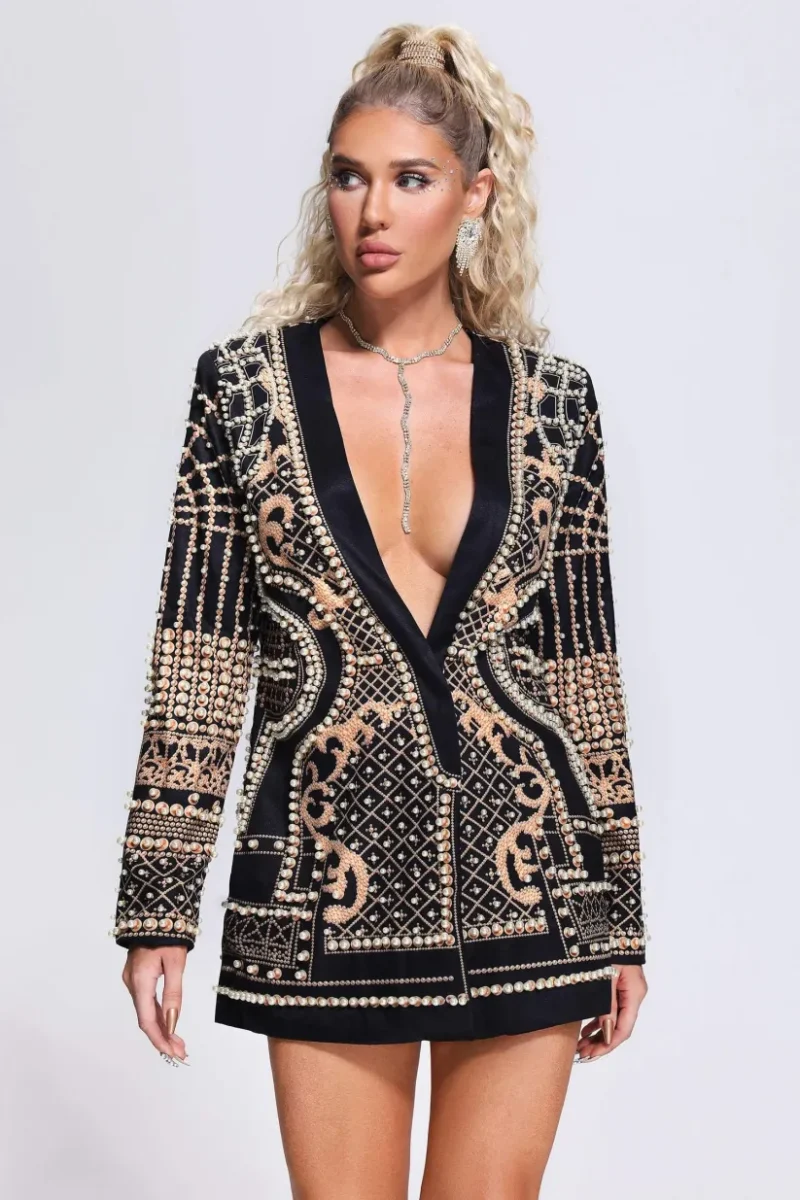 Dole Blazer dress with pearls