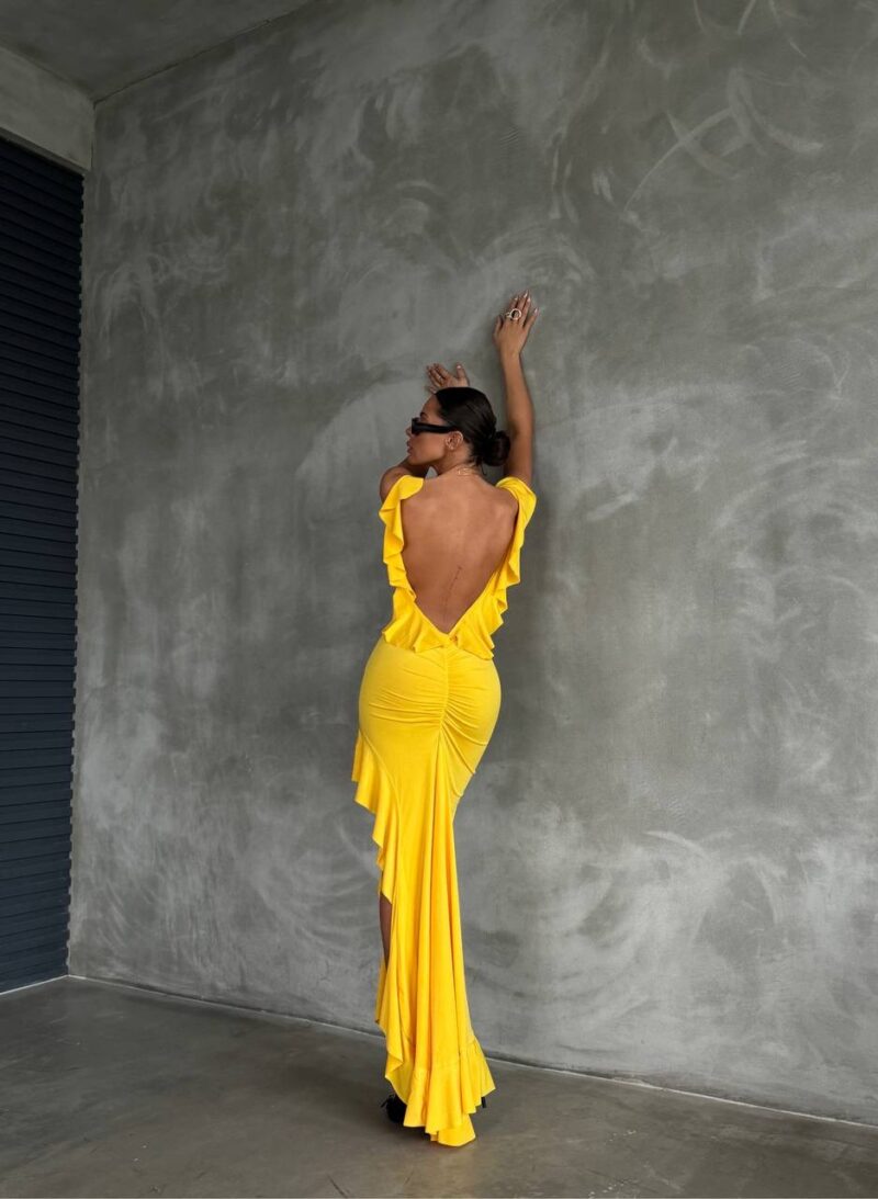 Tango open back dress Orange - Image 5