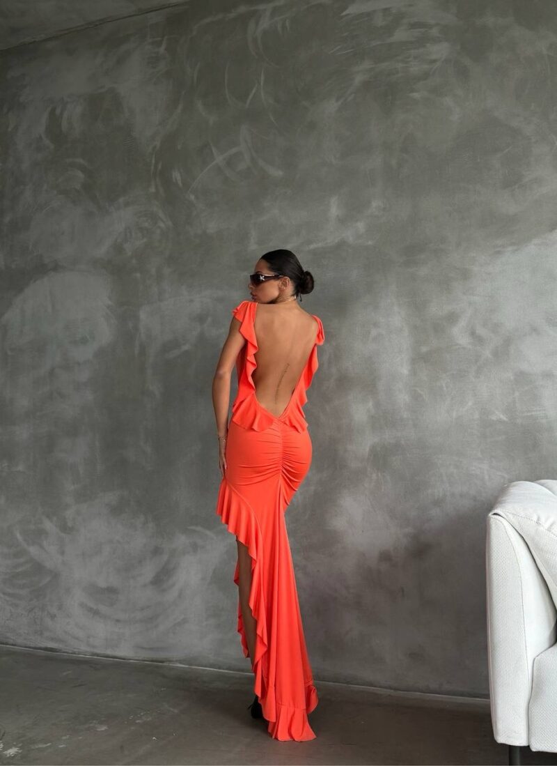 Tango open back dress Orange - Image 4