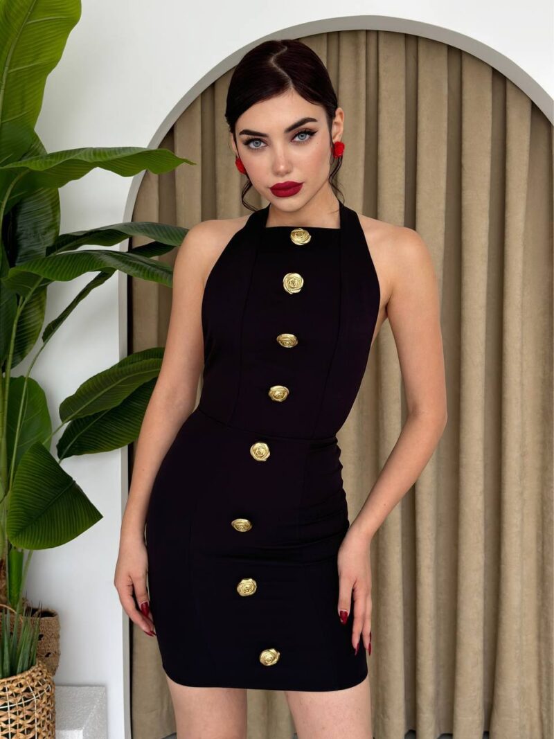 Golden Rose Halter Dress - Image 2